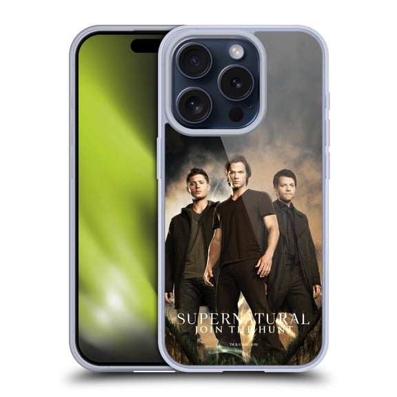 Head Case Designs Supernatural Key Art Sam, Dean & Castiel 2 Soft Gel Case for Apple iPhone 15 Pro