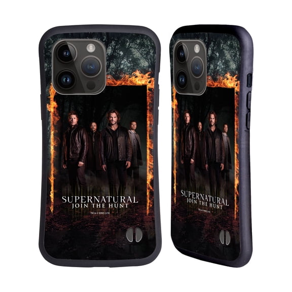 Head Case Designs Officially Licensed Supernatural Key Art Sam, Dean, Castiel & Crowley Hybrid Case Compatible with Apple iPhone 15 Pro Max