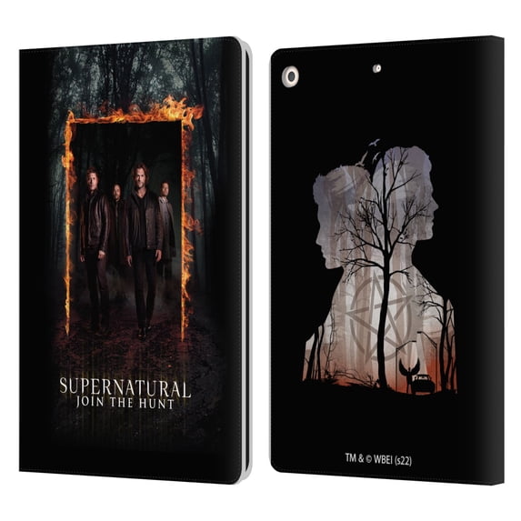 Head Case Designs Officially Licensed Supernatural Key Art Sam, Dean, Castiel & Crowley Leather Book Wallet Case Cover Compatible with Apple iPad 10.2 2019/2020/2021