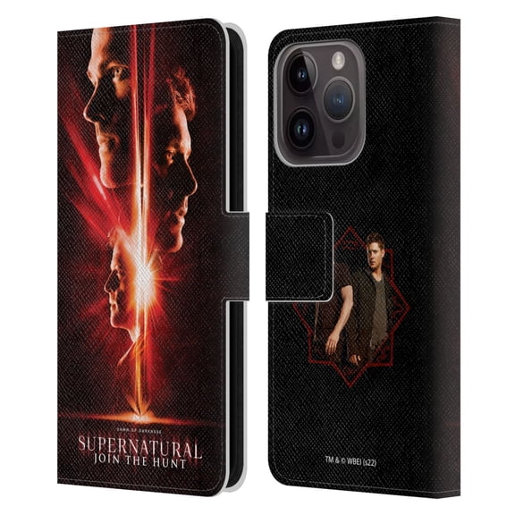 Head Case Designs Officially Licensed Supernatural Key Art Sam, Dean & Castiel Leather Book Wallet Case Cover Compatible with Apple iPhone 15 Pro