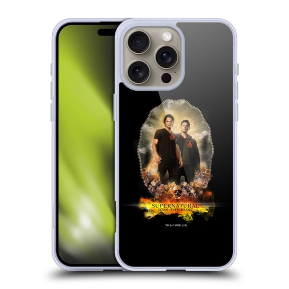 Head Case Designs Officially Licensed Supernatural Vectors Dean & Sam Halo Soft Gel Case Compatible with Apple iPhone 16 Pro Max