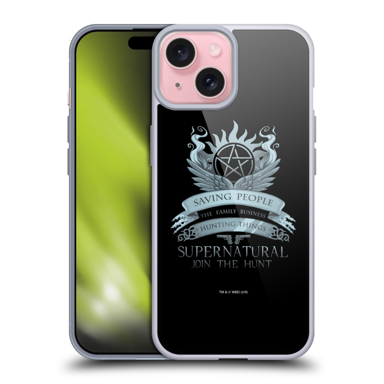 Head Case Designs Supernatural Vectors Saving People Logo Soft Gel Case for Apple iPhone 15