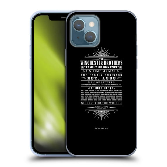 Head Case Designs Officially Licensed Supernatural Vectors Winchester Brothers Soft Gel Case Compatible with Apple iPhone 13