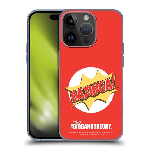Head Case Designs Officially Licensed The Big Bang Theory Bazinga Pop Art Soft Gel Case Compatible with Apple iPhone 15 Pro