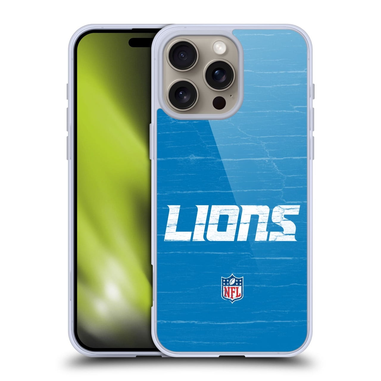Head Case Designs NFL Detroit Lions Logo Distressed Look Soft Gel Case for Apple iPhone 16 Pro Max