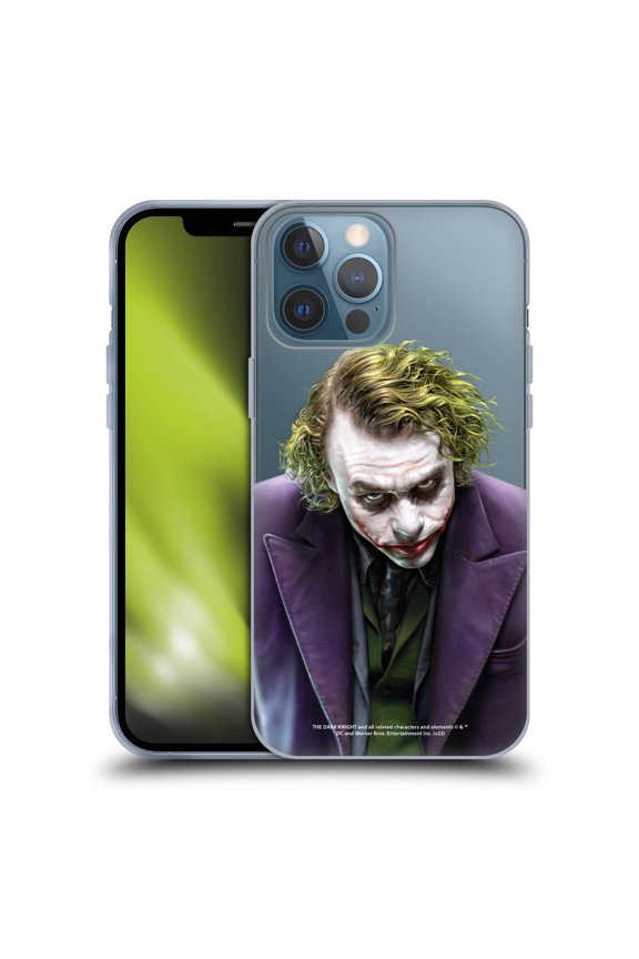Officially Licensed The Dark Knight Character Art Joker Soft Gel Case Compatible with Apple iPhone 13 Pro Max