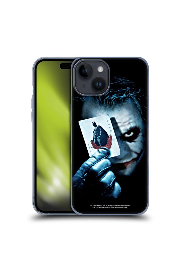 Officially Licensed The Dark Knight Key Art Joker Card Soft Gel Case Compatible with Apple iPhone 15
