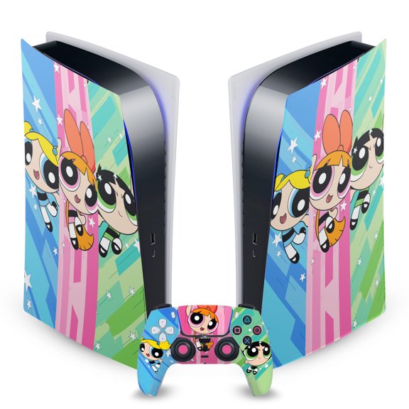 Head Case Designs Officially Licensed The Powerpuff Girls Graphics Group Oversized Vinyl Sticker Skin Decal Cover Compatible with Sony PS5 Digital Edition Bundle