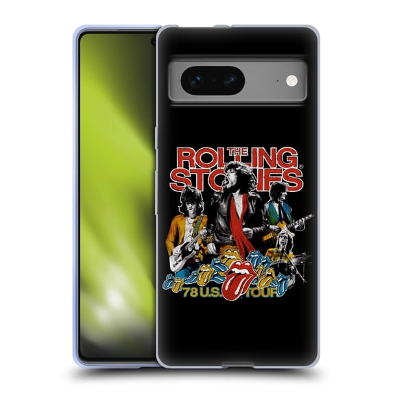 Head Case Designs Officially Licensed The Rolling Stones Key Art 78 US Tour Vintage Soft Gel Case Compatible with Google Pixel 7