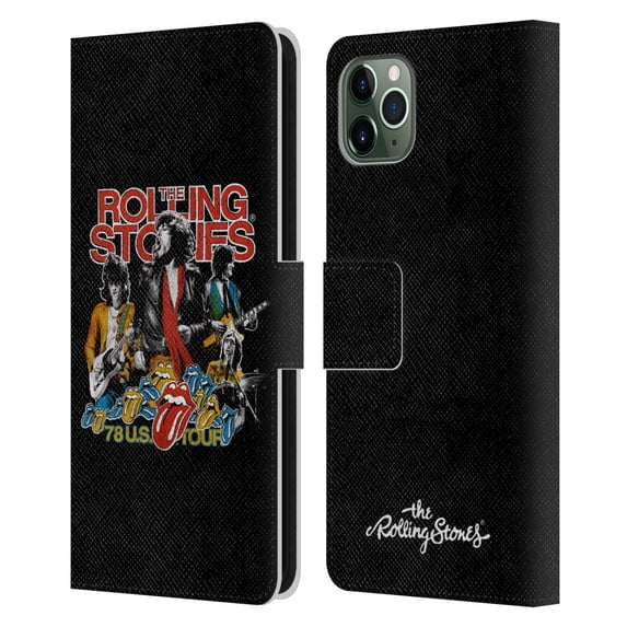 Head Case Designs Officially Licensed The Rolling Stones Key Art 78 Us Tour Vintage Leather Book Wallet Case Cover Compatible with Apple iPhone 11 Pro Max