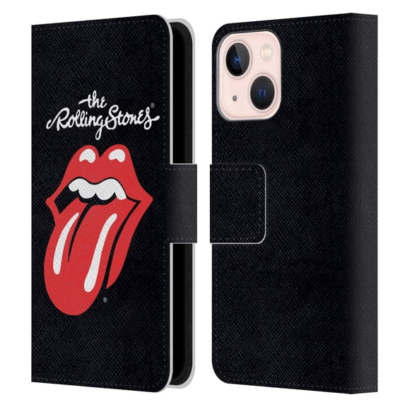 Head Case Designs Officially Licensed The Rolling Stones Key Art Tongue Classic Leather Book Wallet Case Cover Compatible with Apple iPhone 13 Mini
