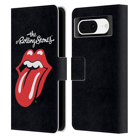 Head Case Designs Officially Licensed The Rolling Stones Key Art Tongue Classic Leather Book Wallet Case Cover Compatible with Google Pixel 8