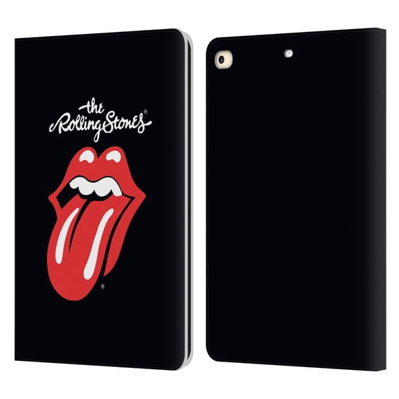 Head Case Designs Officially Licensed The Rolling Stones Key Art Tongue Classic Leather Book Wallet Case Cover Compatible with Apple iPad 9.7 2017 / iPad 9.7 2018