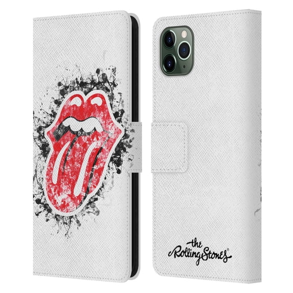 Head Case Designs Officially Licensed The Rolling Stones Licks Collection Distressed Look Tongue Leather Book Wallet Case Cover Compatible with Apple iPhone 11 Pro Max