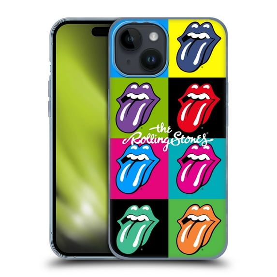 Head Case Designs Officially Licensed The Rolling Stones Licks Collection Pop Art 1 Soft Gel Case Compatible with Apple iPhone 15
