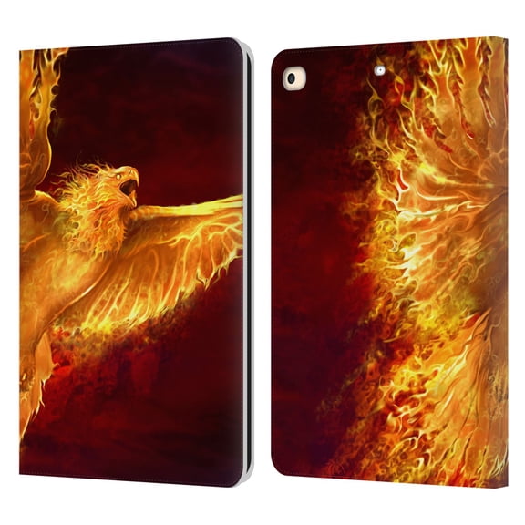 Head Case Designs Officially Licensed Tom Wood Fire Creatures Phoenix Leather Book Wallet Case Cover Compatible with Apple iPad 9.7 2017 / iPad 9.7 2018