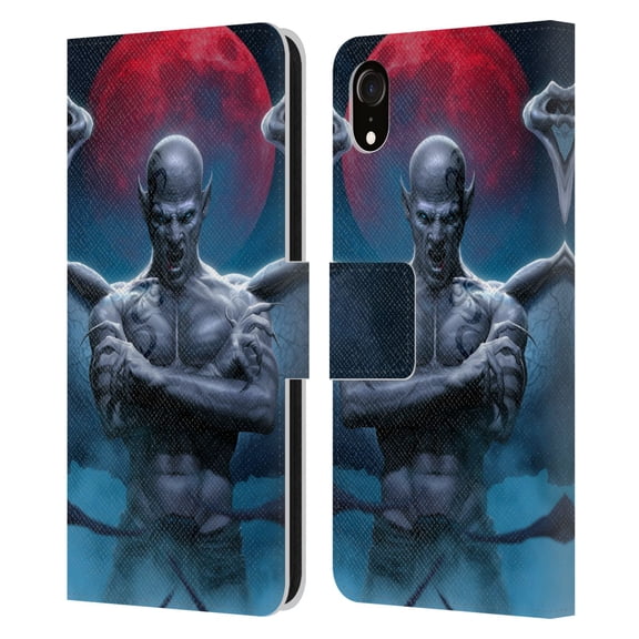 Head Case Designs Officially Licensed Tom Wood Horror Blood Moon Leather Book Wallet Case Cover Compatible with Apple iPhone XR