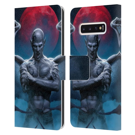Head Case Designs Officially Licensed Tom Wood Horror Blood Moon Leather Book Wallet Case Cover Compatible with Samsung Galaxy S10