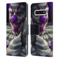 thumbnail image 1 of Head Case Designs Officially Licensed Tom Wood Horror Mischief The Clown Leather Book Wallet Case Cover Compatible with Samsung Galaxy S10, 1 of 6