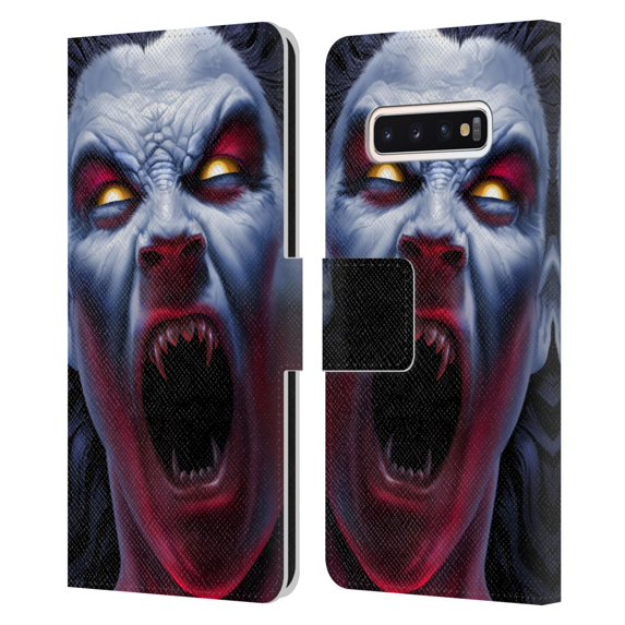 Head Case Designs Officially Licensed Tom Wood Horror Vampire Awakening Leather Book Wallet Case Cover Compatible with Samsung Galaxy S10