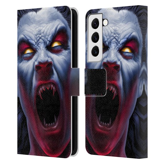 Head Case Designs Officially Licensed Tom Wood Horror Vampire Awakening Leather Book Wallet Case Cover Compatible with Samsung Galaxy S22 5G