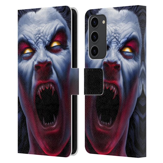 Head Case Designs Officially Licensed Tom Wood Horror Vampire Awakening Leather Book Wallet Case Cover Compatible with Samsung Galaxy S23+ 5G