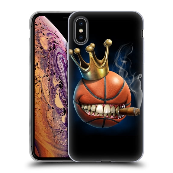 Head Case Designs Officially Licensed Tom Wood Monsters King Of Basketball Soft Gel Case Compatible with Apple iPhone XS Max