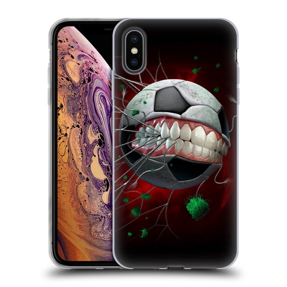 Head Case Designs Officially Licensed Tom Wood Monsters Soccer Soft Gel Case Compatible with Apple iPhone XS Max
