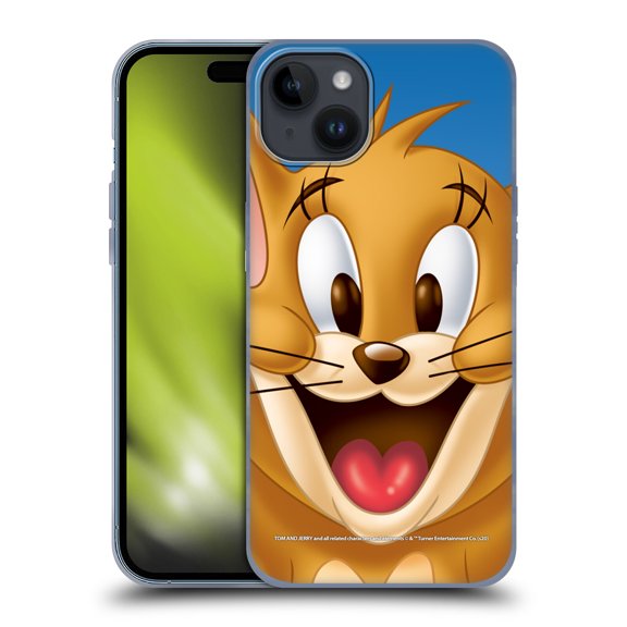 Head Case Designs Officially Licensed Tom and Jerry Full Face Jerry Soft Gel Case Compatible with Apple iPhone 15 Plus