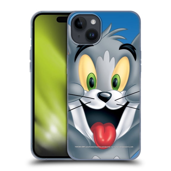 Head Case Designs Officially Licensed Tom and Jerry Full Face Tom Soft Gel Case Compatible with Apple iPhone 15 Plus