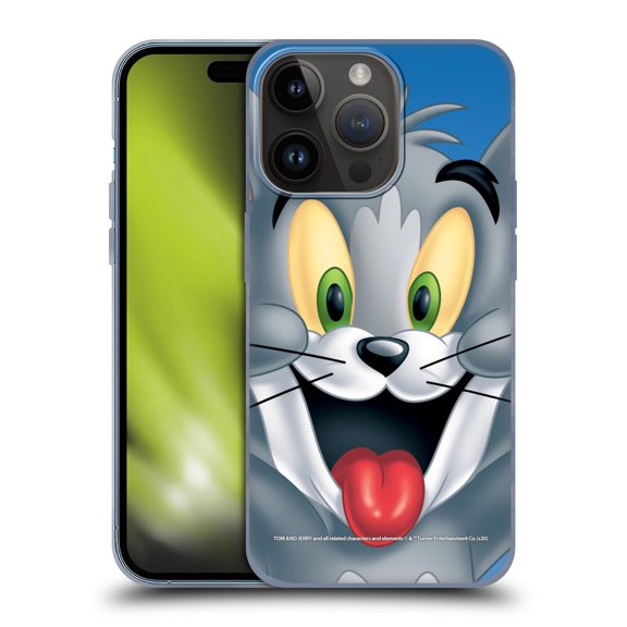 Head Case Designs Officially Licensed Tom and Jerry Full Face Tom Soft Gel Case Compatible with Apple iPhone 15 Pro