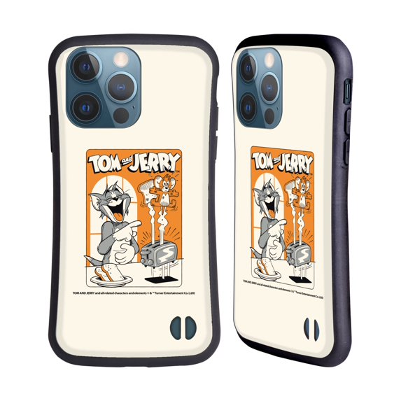 Head Case Designs Officially Licensed Tom and Jerry Illustration Laugh And Toasted Hybrid Case Compatible with Apple iPhone 13 Pro