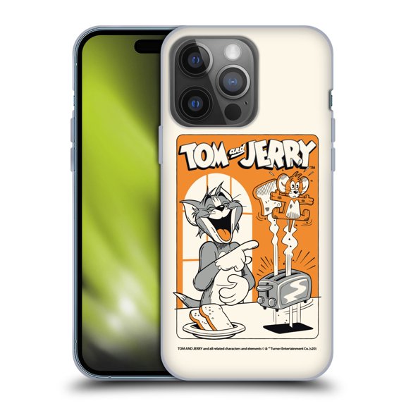 Head Case Designs Officially Licensed Tom and Jerry Illustration Laugh And Toasted Soft Gel Case Compatible with Apple iPhone 14 Pro