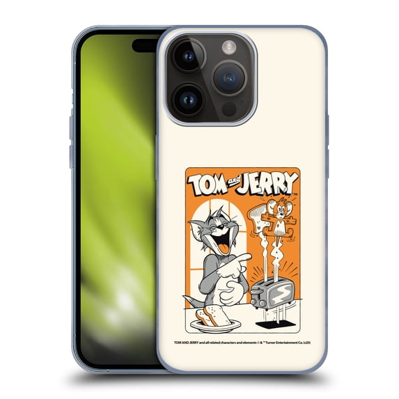 Head Case Designs Officially Licensed Tom and Jerry Illustration Laugh And Toasted Soft Gel Case Compatible with Apple iPhone 15 Pro