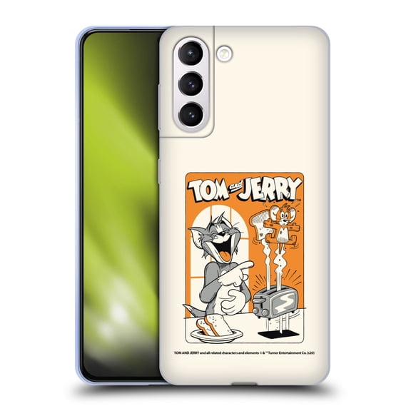 Head Case Designs Officially Licensed Tom and Jerry Illustration Laugh And Toasted Soft Gel Case Compatible with Samsung Galaxy S21+ 5G