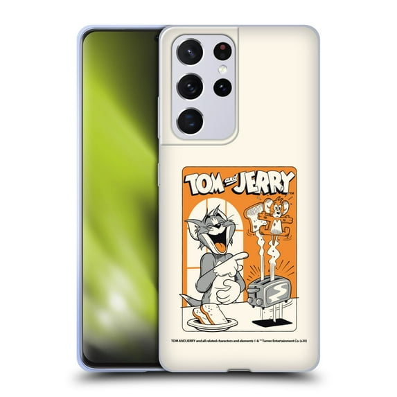 Head Case Designs Officially Licensed Tom and Jerry Illustration Laugh And Toasted Soft Gel Case Compatible with Samsung Galaxy S21 Ultra 5G