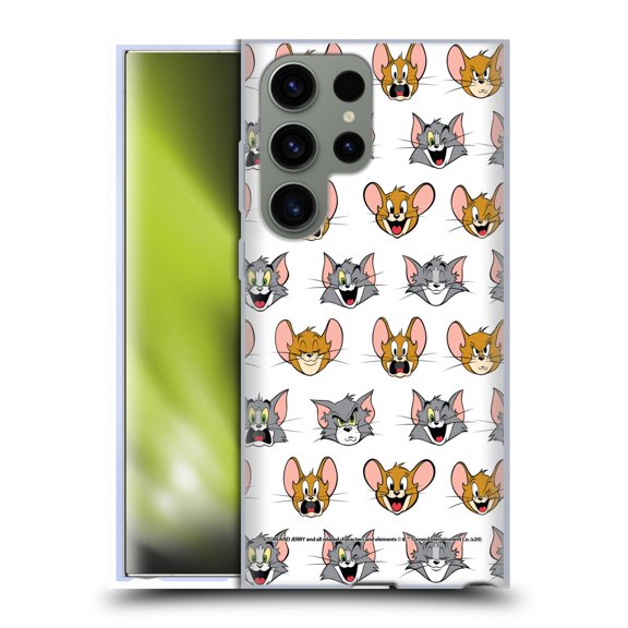 Head Case Designs Officially Licensed Tom and Jerry Patterns Expressions Soft Gel Case Compatible with Samsung Galaxy S23 Ultra 5G
