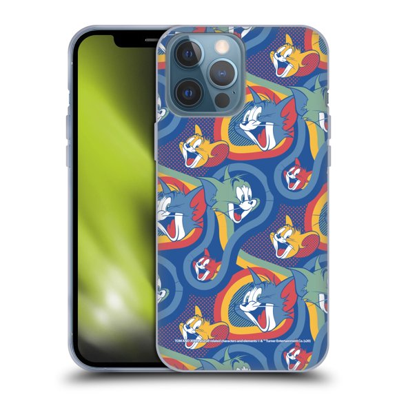 Head Case Designs Officially Licensed Tom and Jerry Patterns Pop Art Soft Gel Case Compatible with Apple iPhone 13 Pro Max