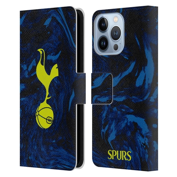 Head Case Designs Officially Licensed Tottenham Hotspur F.C. 2021/22 Badge Kit Away Leather Book Wallet Case Cover Compatible with Apple iPhone 13 Pro