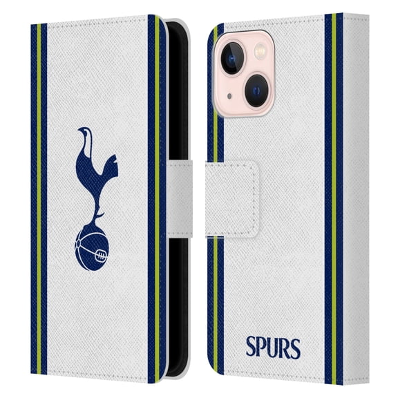 Head Case Designs Officially Licensed Tottenham Hotspur F.C. 2022/23 Badge Kit Home Leather Book Wallet Case Cover Compatible with Apple iPhone 13 Mini