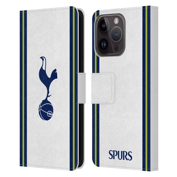 Head Case Designs Officially Licensed Tottenham Hotspur F.C. 2022/23 Badge Kit Home Leather Book Wallet Case Cover Compatible with Apple iPhone 15 Pro