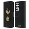 thumbnail image 1 of Head Case Designs Officially Licensed Tottenham Hotspur F.C. Badge Black And Gold Leather Book Wallet Case Cover Compatible with Samsung Galaxy S21 Ultra 5G, 1 of 6