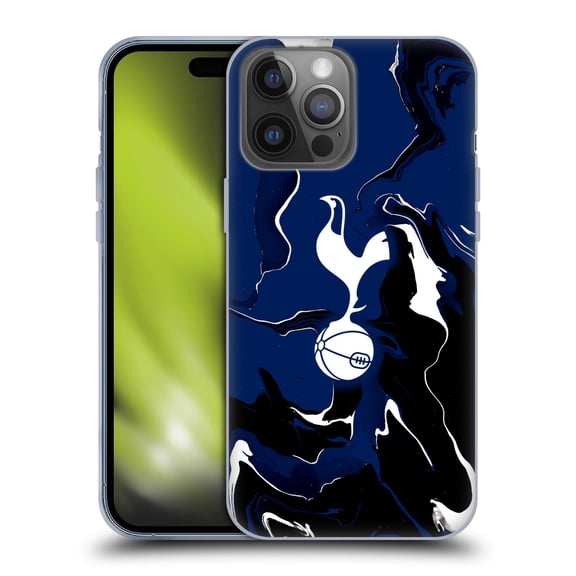 Head Case Designs Officially Licensed Tottenham Hotspur F.C. Badge Marble Soft Gel Case Compatible with Apple iPhone 14 Pro Max