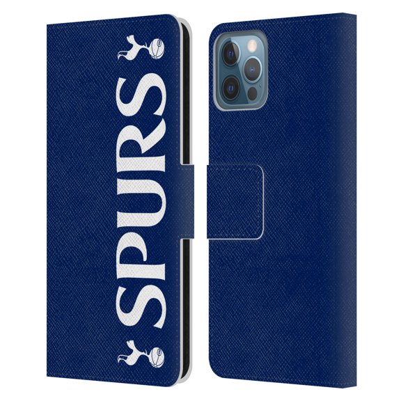 Head Case Designs Officially Licensed Tottenham Hotspur F.C. Badge SPURS Leather Book Wallet Case Cover Compatible with Apple iPhone 12 / iPhone 12 Pro