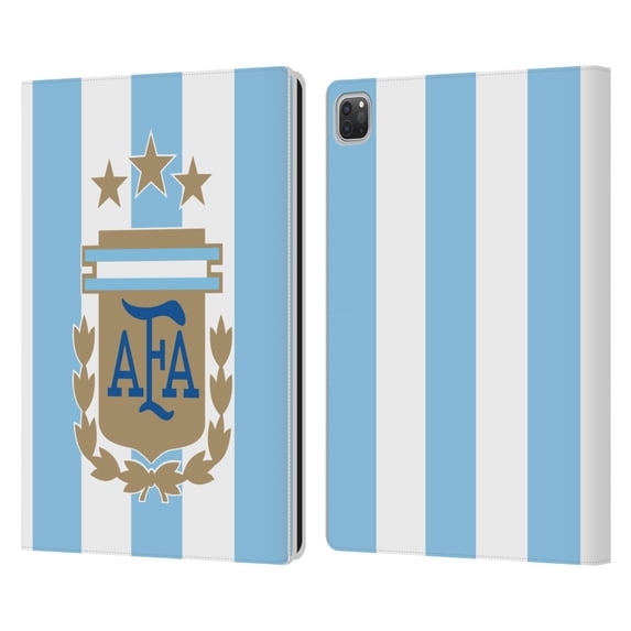 Head Case Designs Officially Licensed Argentina National Football Team 2024/25 Crest Kit Home Leather Wallet Case Compatible with Apple iPad Pro 12.9 2020/2021/2022