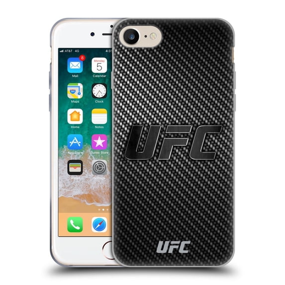 Head Case Designs UFC Logo Carbon Fiber Soft Gel Case for Apple iPhone 7 / 8 / SE 2020 & 2022