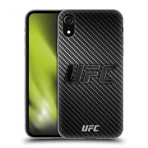Head Case Designs UFC Logo Carbon Fiber Soft Gel Case for Apple iPhone XR