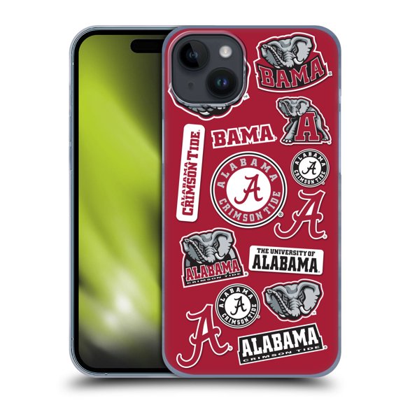 Head Case Designs Officially Licensed University Of Alabama UA The University Of Alabama Art Collage Hard Back Case Compatible with Apple iPhone 15 Plus