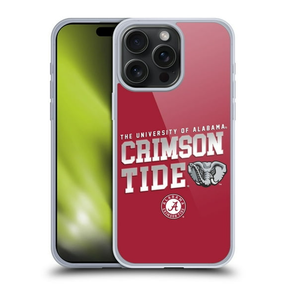 Head Case Designs University Of Alabama UA The University Of Alabama Crimson Tide Soft Gel Case for Apple iPhone 15 Pro Max