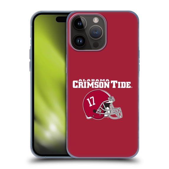 Head Case Designs Officially Licensed University Of Alabama UA The University Of Alabama Helmet Logotype Soft Gel Case Compatible with Apple iPhone 15 Pro Max